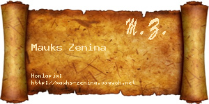 Mauks Zenina névjegykártya